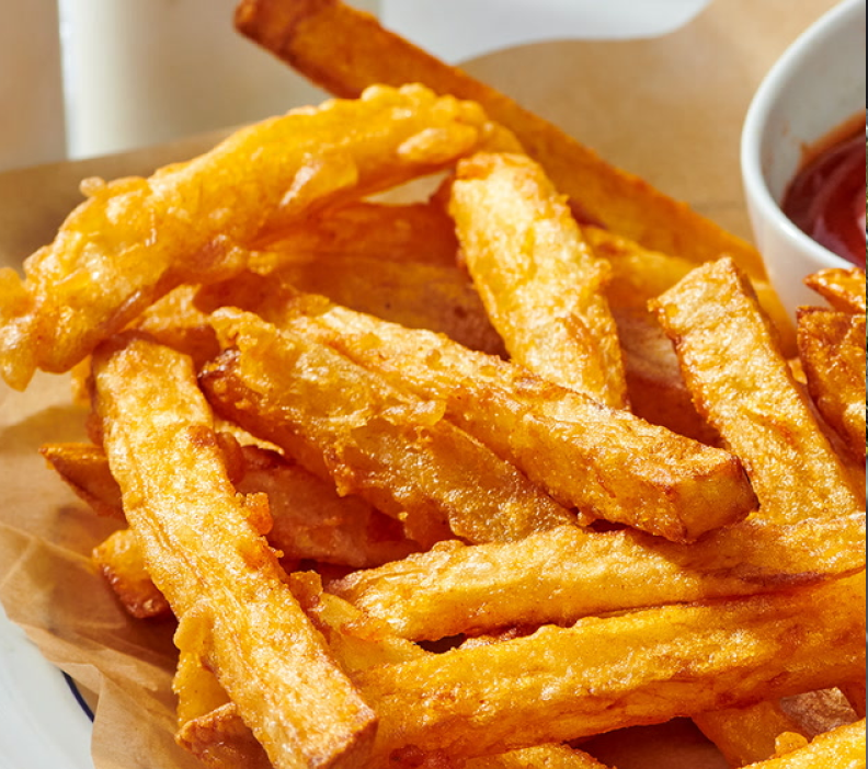 Loaded fries with dipping sauce